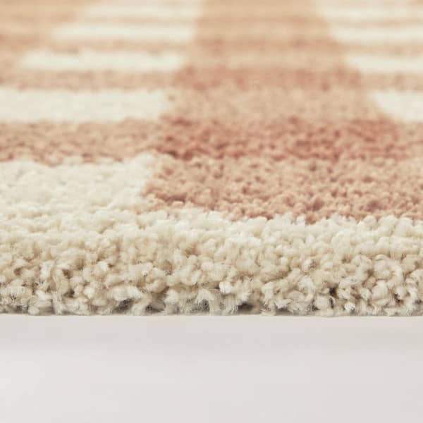 March Pink 5 ft. 3 in. x 7 ft. Gingham Area Rug