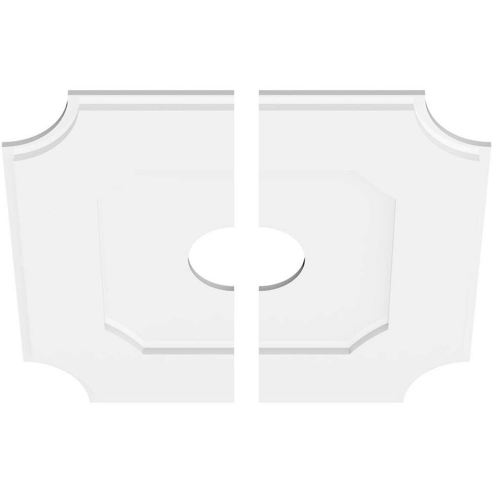 24" White PVC Contemporary Two Piece Ceiling Medallion