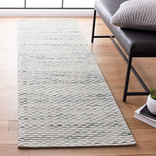 Marbella Beige/Blue 2 ft. x 8 ft. Striped Solid Color Runner Rug