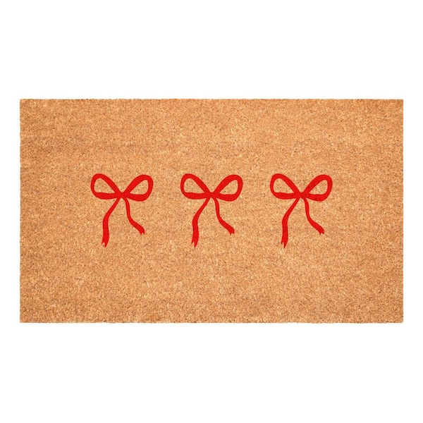 Bow Trio Red 24 in. x 36 in. Indoor/Outdoor Doormat