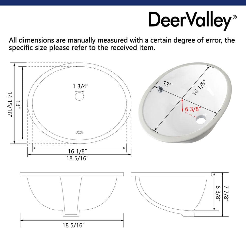 White Ceramic Oval Undermount Bathroom Sink with Overflow