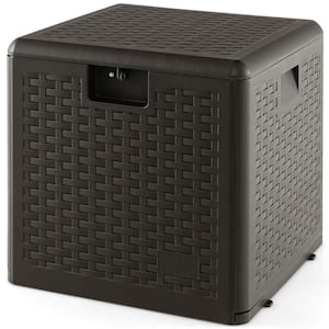 31 Gal. Dark Brown HDPE Deck Box with with Lockable Lid