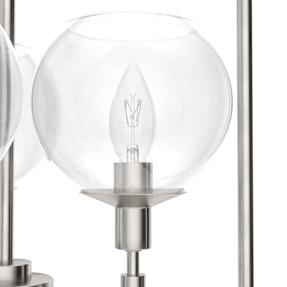 Hunter Xidane 3-Light Brushed Nickel Pendant with Glass Globes
