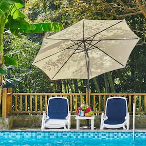 10 ft. Market Patio Umbrella with Push Button Tilt and Crank in Off-White