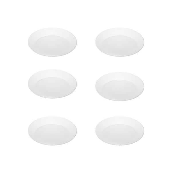 RUN BISON 6-Pack 6 in. 90 CRI 3000K Warm White Dimmable Integrated LED Disk Light Flush Mount Ceiling Light