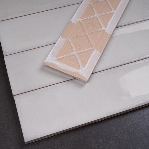 Iris Blanco White 2.9 in. X 11.8 in. Polished Ceramic Subway Wall Tile  (6.03 sq. ft./Case)