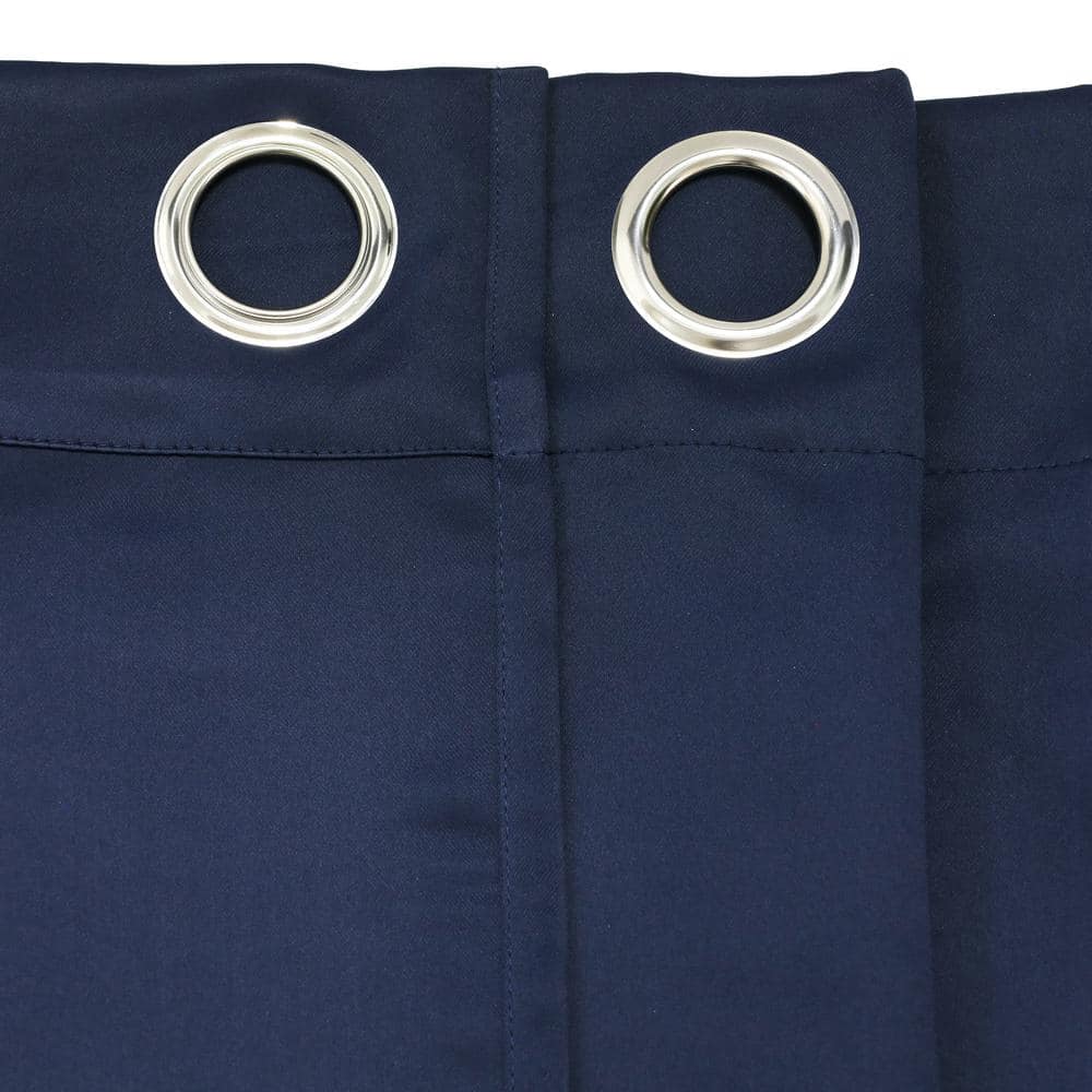 Dark Blue Polyester Blackout Grommet Curtain Panel 42 x 84 Inches