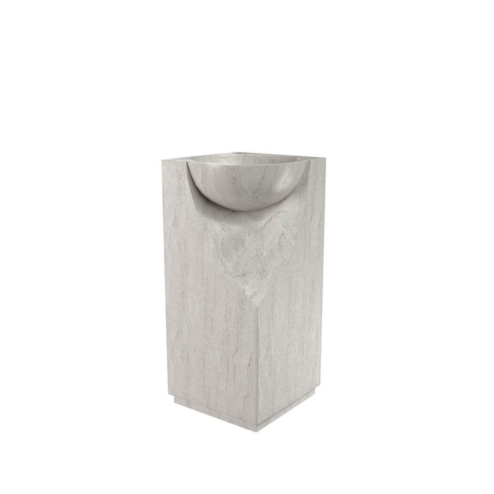 16 in. W x 16 in. D Stone Resin Solid Surface Pedestal Bathroom Sink in Travertine White price history on PriceWatchPro