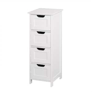 11.80 in. W x 11.80 in. D x 32.30 in. H White Linen Cabinet Bathroom Storage Cabinet with Drawers