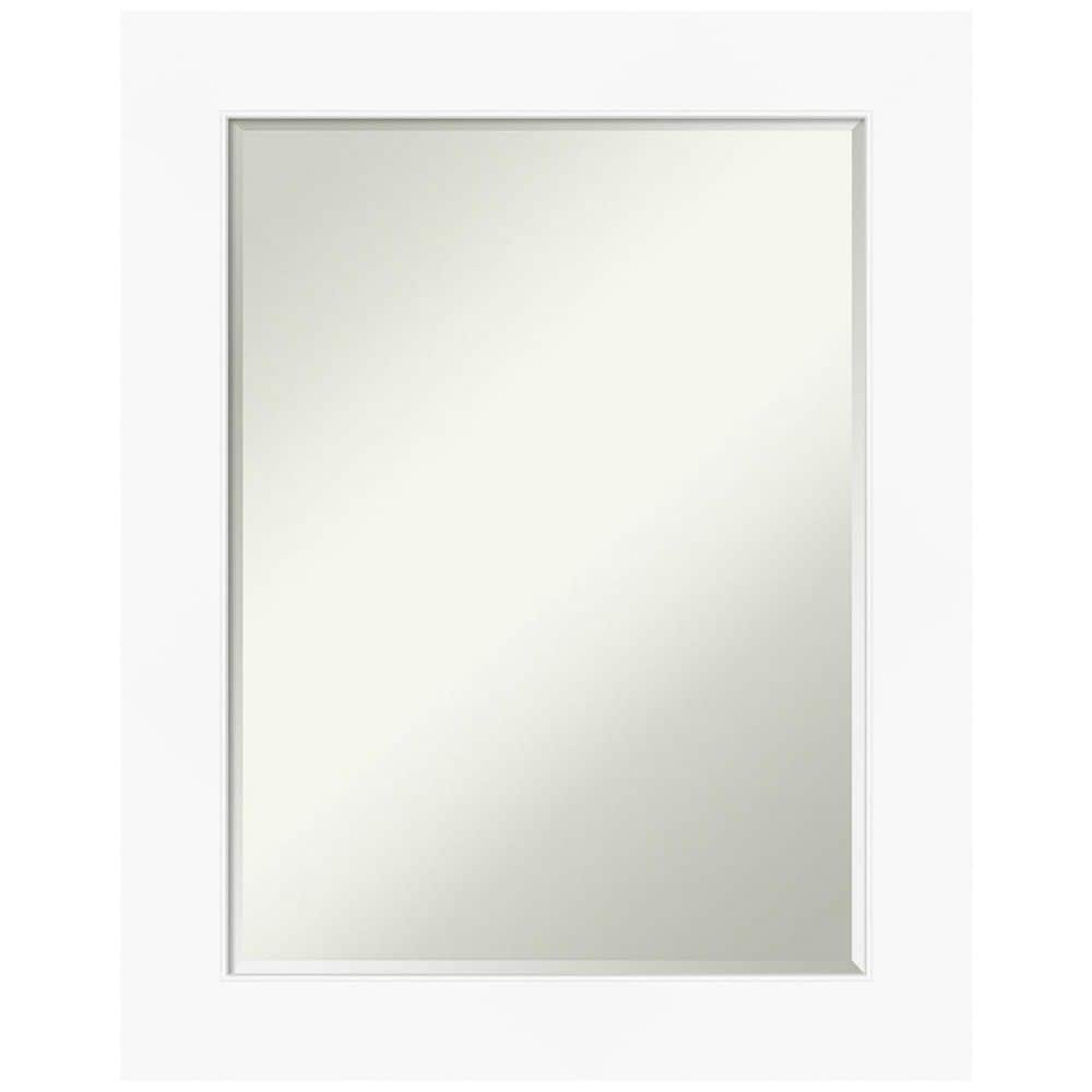 Cabinet White 23.5 in. x 29.5 in. Petite Bevel Modern Rectangle Framed Bathroom Wall Mirror in White price history on PriceWatchPro