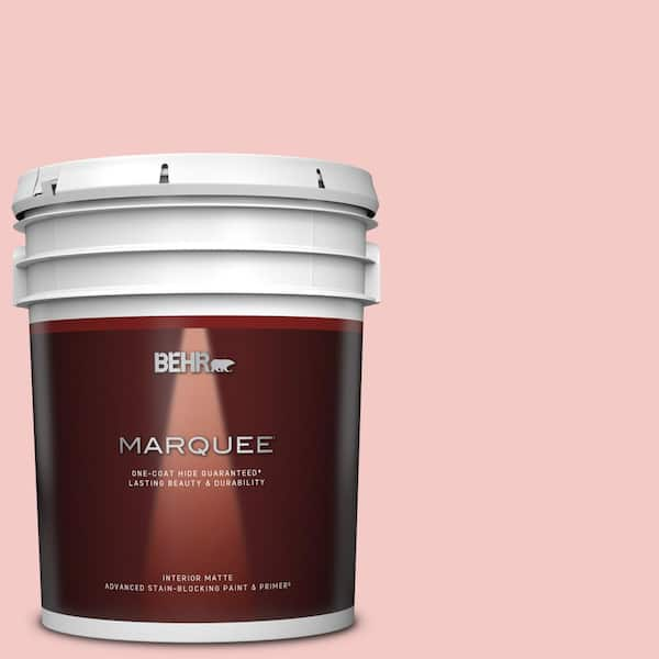 BEHR MARQUEE 5 gal. #T12-20 First Peach Matte Interior Paint & Primer