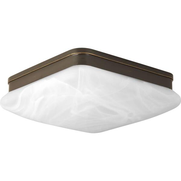 Progress Lighting Appeal Collection 2-Light Antique Bronze Flush Mount with Alabaster Glass