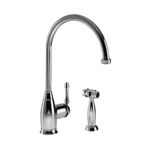 Charlotte Traditional Single-Handle Standard Kitchen Faucet with Sidespray and CeraDox Technology in Polished Chrome