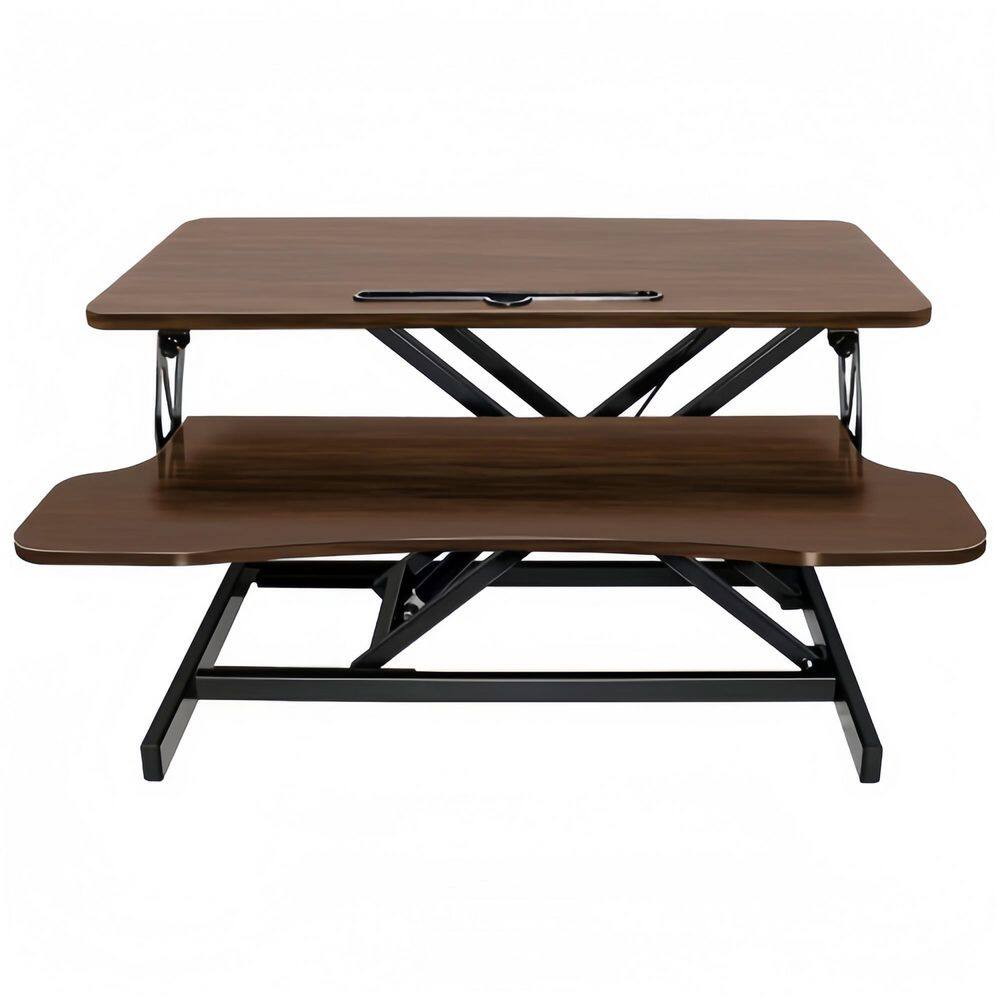 "Walnut 32"" x 19.8"" Wood-Grain Finish Desktop Converter - Height-Adjustable (with Large Keyboard Tray), Decorative Stand" price history on PriceWatchPro