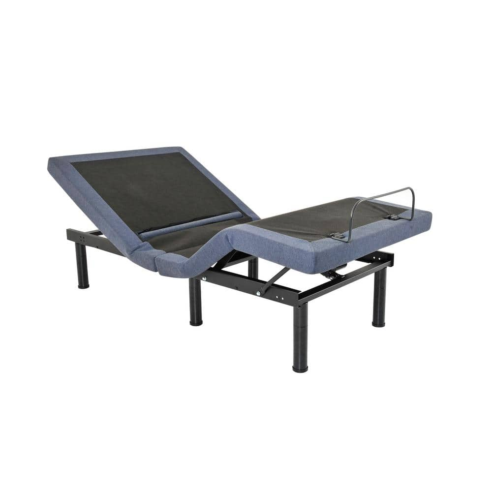 OMNE SLEEP OS65 Black and Grey King Adjustable Bed Base with 4-Motors