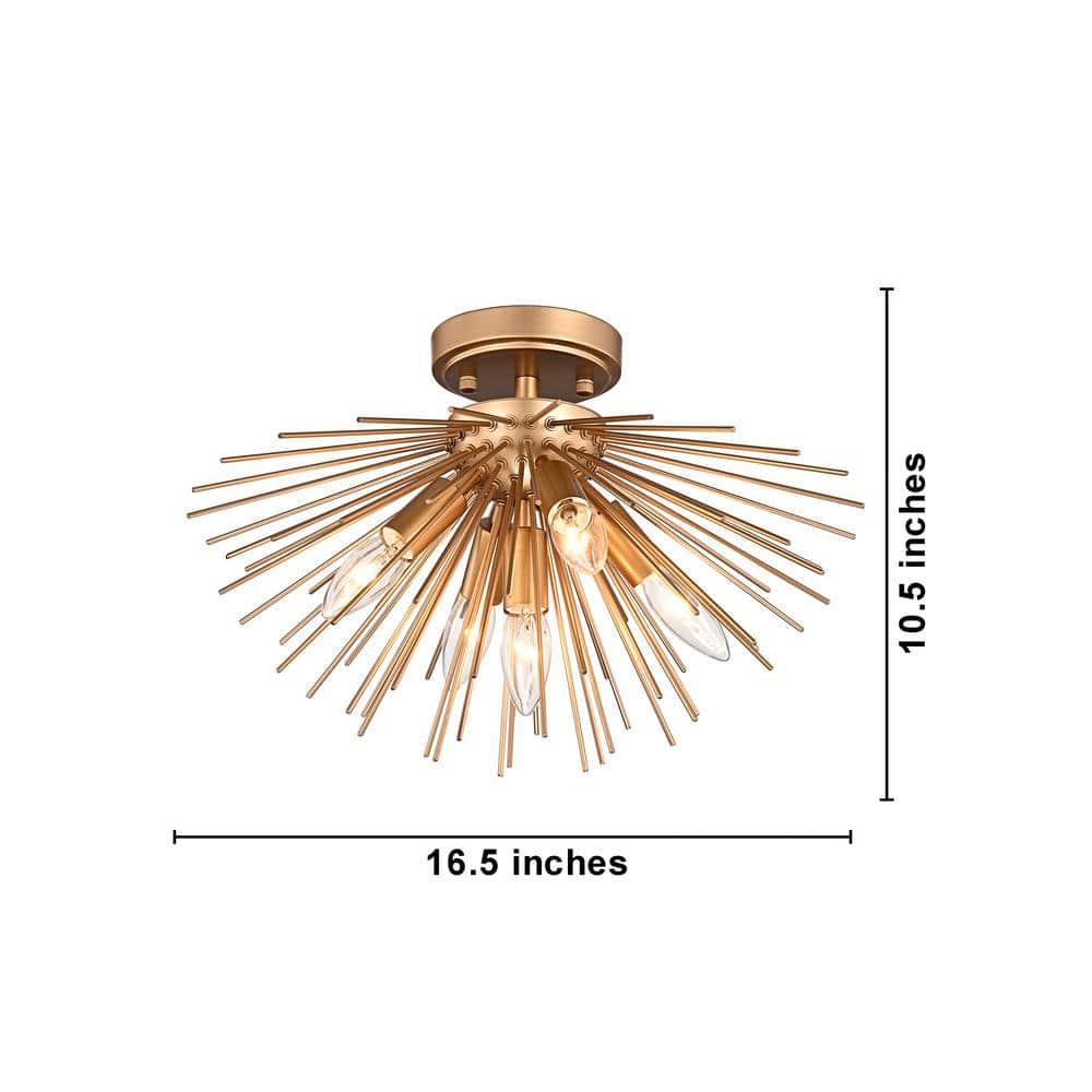 Lorena 16.5'' Bronze Metal Flush Mount with 5 Lights
