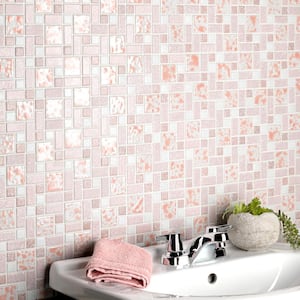 Academy Pink 11-3/4 in. x 11-3/4 in. Porcelain Mosaic Tile (9.8 sq. ft./Case)