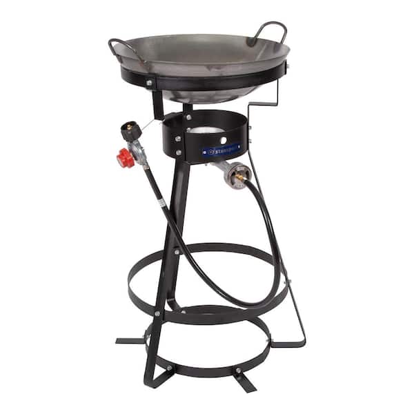 2-Burner Base Camp Stove with Cast Iron Burners and Stand - Stansport
