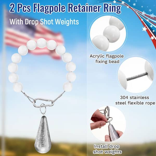Flag Holder For Outside 1 Pcs Flag Pole Beaded Retainer Ring FlagPole ...