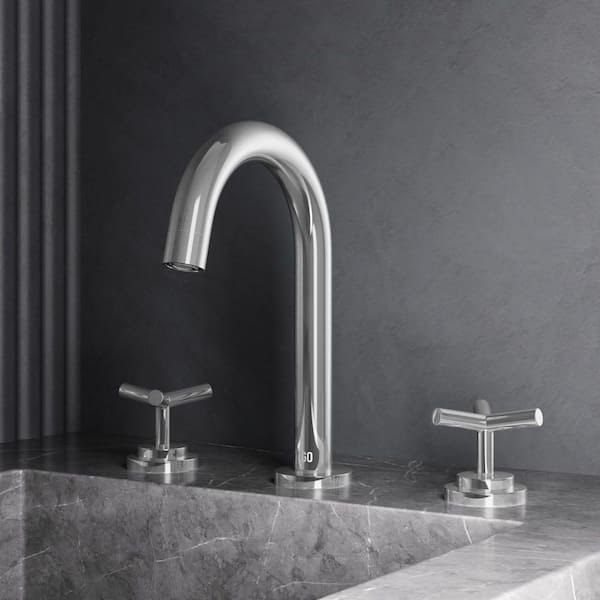 Jewel 8 in. Widespread Double Handles Faucet in Chrome