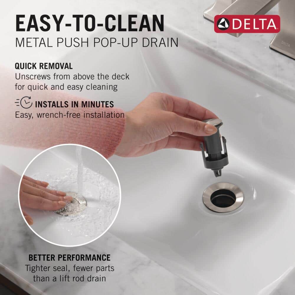 Delta Nicoli Brilliance Stainless 3-Hole Widespread Bathroom Faucet