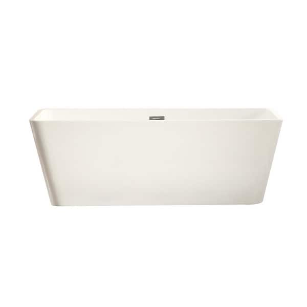 Azzuri Adele 5.6 ft. Acrylic Double Ended Flat Bottom Non-Whirlpool Bathtub in White