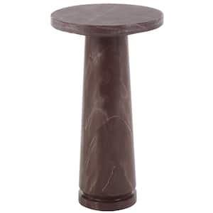 Valentia 10 in. Pink Round Marble End Table
