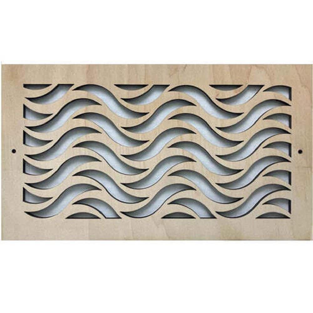 "Waves Wood Air Register (4"" x 12"") - Screw-In Wall & Ceiling Vent Cover-Decorative Wooden HVAC Grill" price history on PriceWatchPro