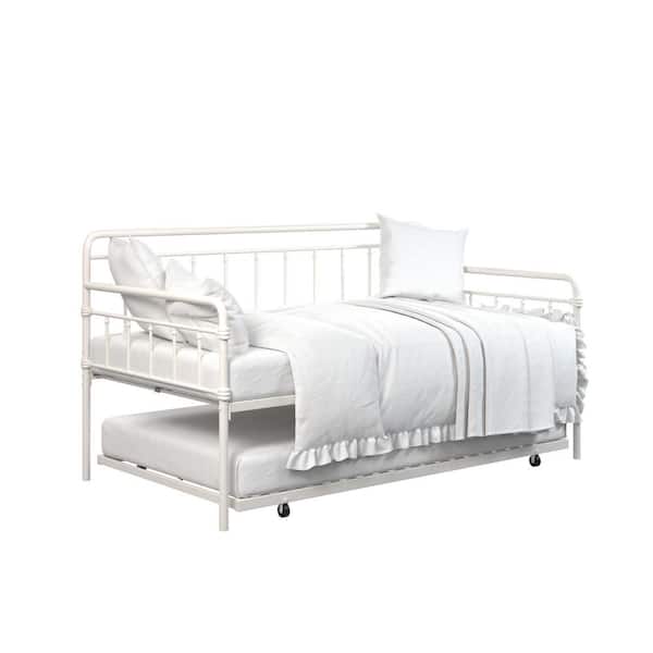 DHP Windsor White Metal Twin Daybed with Trundle