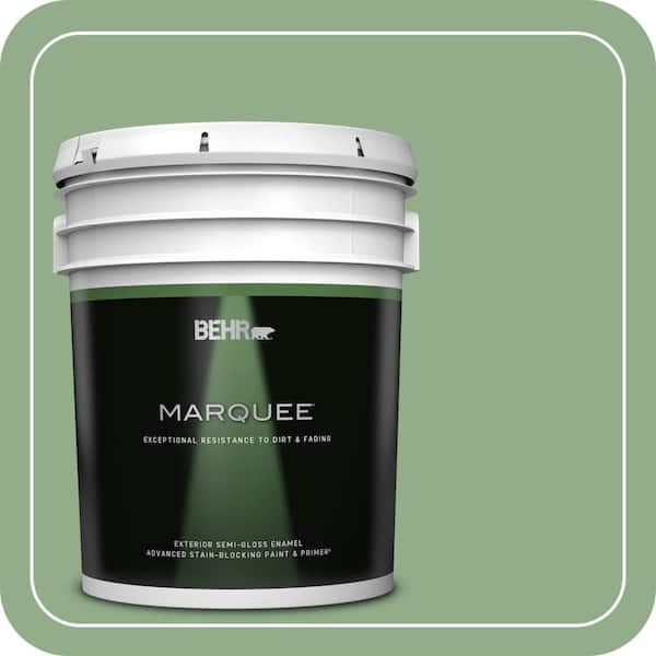 BEHR MARQUEE 5 gal. #MQ6-46 Flora Green Semi-Gloss Enamel Exterior Paint & Primer