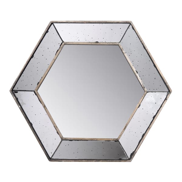 A & B Home Small Irregular Antiqued Mirror Antiqued Classic Mirror (17.7 in. H x 20.5 in. W)