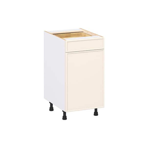 Fairview 18in.W x 24in.D x 34.5 in. H Assembled Slim Shaker Double Trash Can Kitchen Cabinet in Washed Linen with Drawer