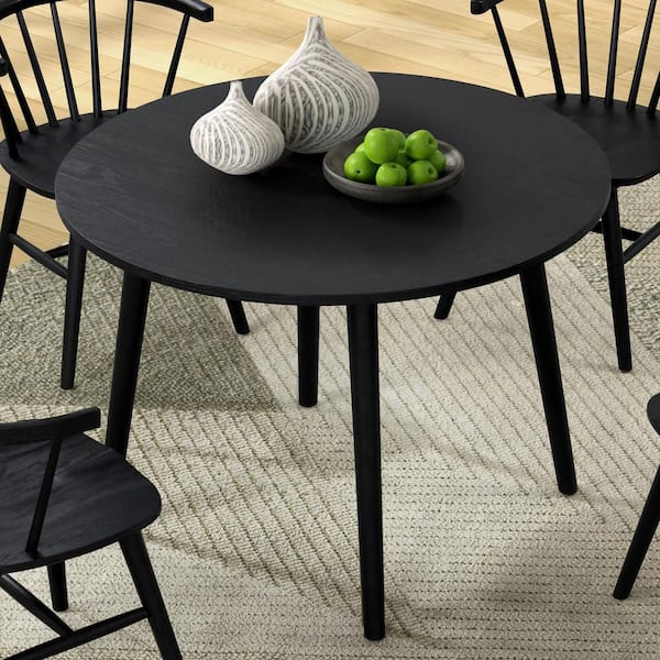 Furniture of America Veneten Black Wood 42 in. 4 Legs Dining Table (Seats 4)