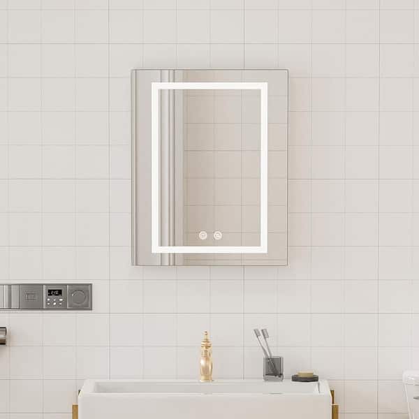 20 in. W x 28 in. H Rectangular Aluminum Medicine Cabinet with Mirror-Anti-Fog, Smart Lighting, Charging Hub