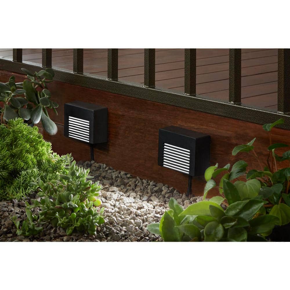 50 Lumen 2.83 in. Low Voltage Black RGB Integrated LED Hardwired Smart Deck Rail Light Powered by Hubspace (2-Pack) price history on PriceWatchPro