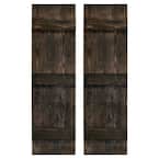 14 in. x 48 in. Board and Batten Traditional Shutters Pair Slate Black