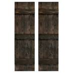 14 in. x 72 in. Board and Batten Traditional Shutters Pair Slate Black