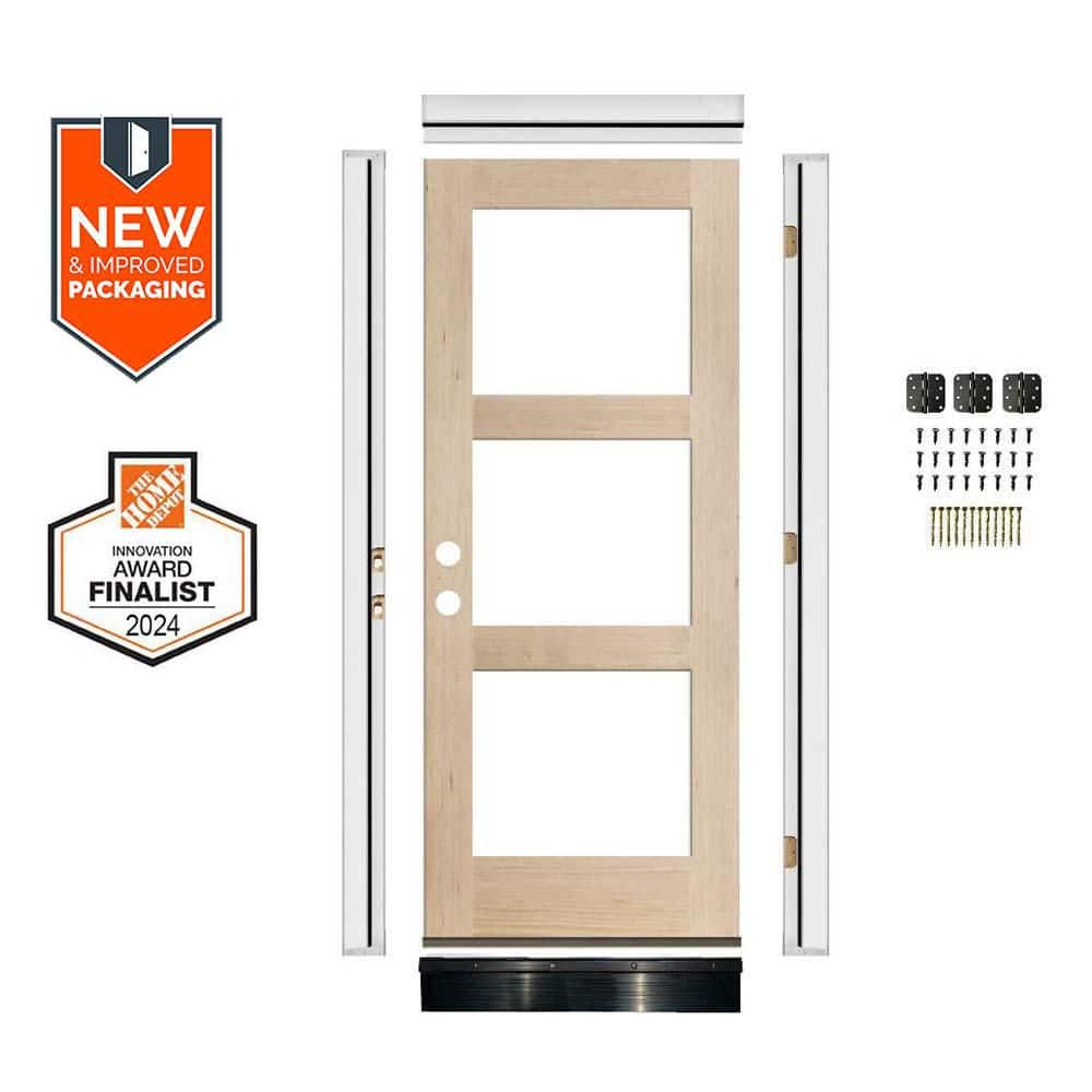 Krosswood Doors 36in.x80in.Prairie Hemlock RH 9-Lite Clear Glass