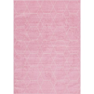 Trellis Frieze Light Pink/Ivory 7 ft. x 10 ft. Geometric Area Rug