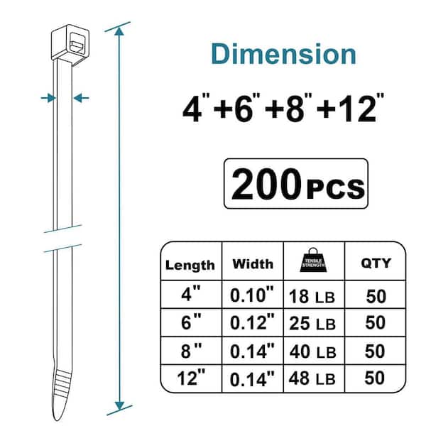 Lukyamzn Lock Series 4 plus 6 plus 8 plus 12 in. UV Resistant