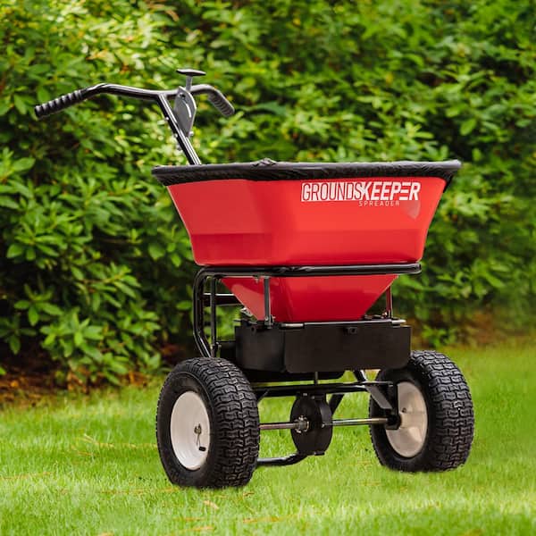 Buyers Products Company 100 lbs. Capacity Grounds Keeper All-Seasons Walk Behind Broadcast Spreader for Feed, Seed, Fertilizer and Rock Salt