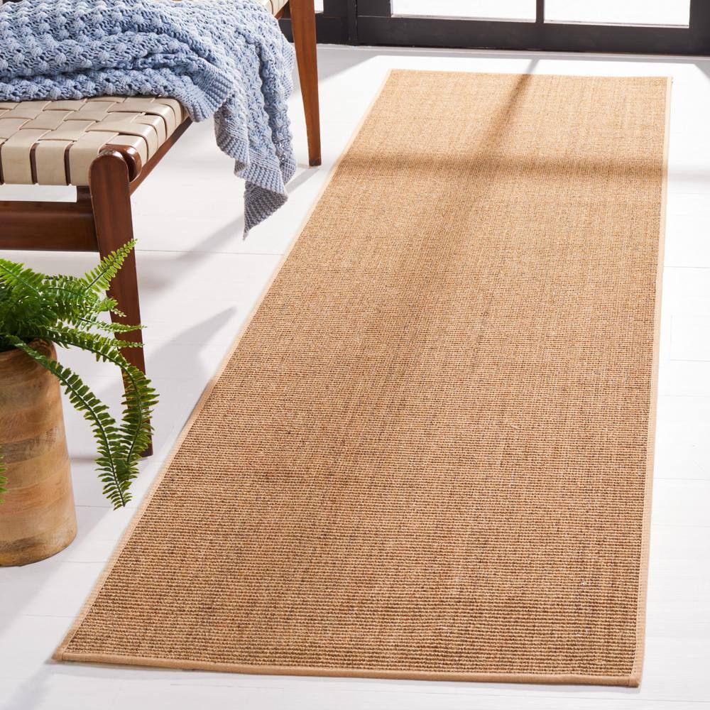 Beige Handmade Wool Runner Rug with Non-slip Backing