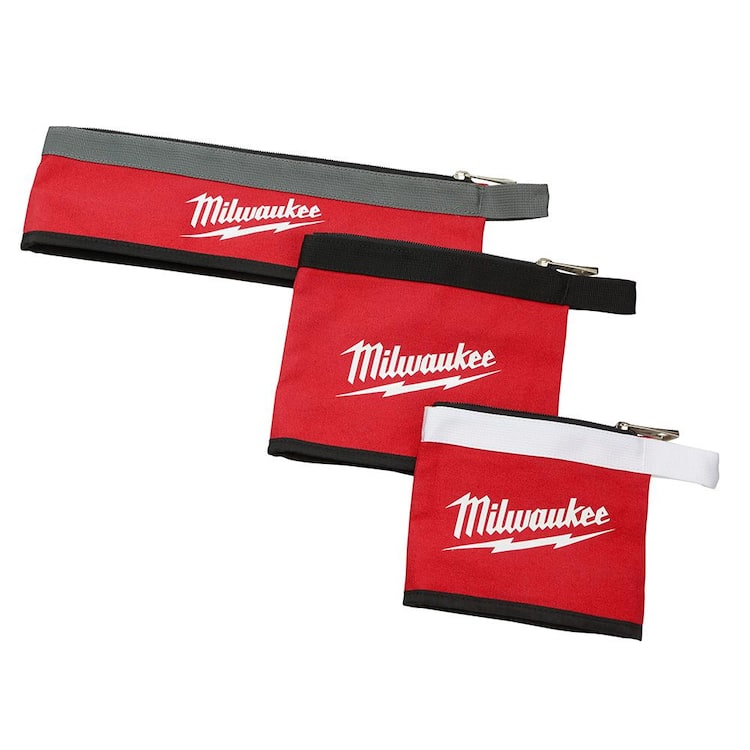Milwaukee 14 in., 8 in. and 6 in. Multi-Size Zipper Tool Bags in Red (3-Pack)