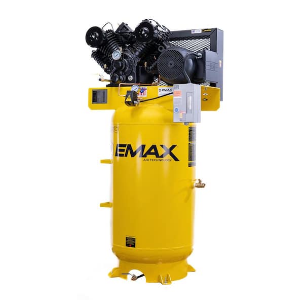 EMAX Industrial E350 Series 80 Gal. 175 psi 10 HP 38 CFM 1-Phase 2-Stage Vertical Industrial Electric Air Compressor