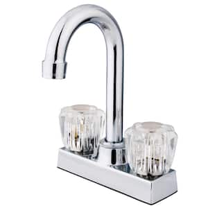 Americana 2-Handle Deck Mount Bar Prep Faucets in Polished Chrome
