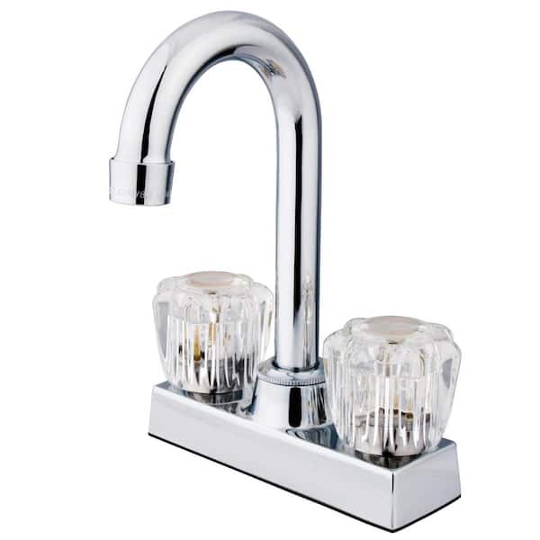 Kingston Brass Americana 2-Handle Deck Mount Bar Prep Faucets in Polished Chrome