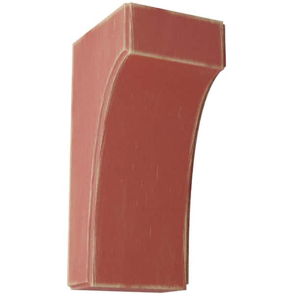3-1/2 in. x 8 in. x 4 in. Salvage Red Clarksville Wood Vintage Decor Bracket