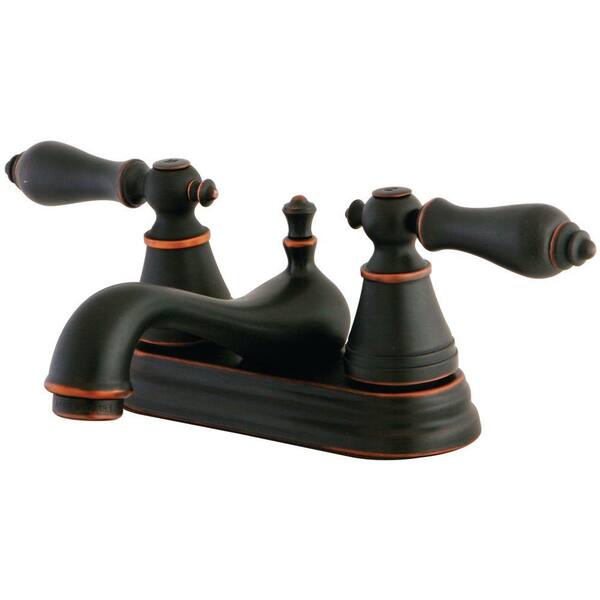Kingston Brass Classic 4 in. Centerset 2-Handle Mid Arc Bathroom Faucet in Oil Rubbed Bronze