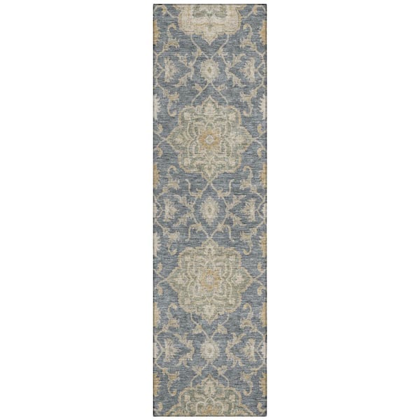 Chantille Machine Washable Indoor/Outdoor Abstract ACN3077 Gray 2 ft. x 7 ft. Runner Rug