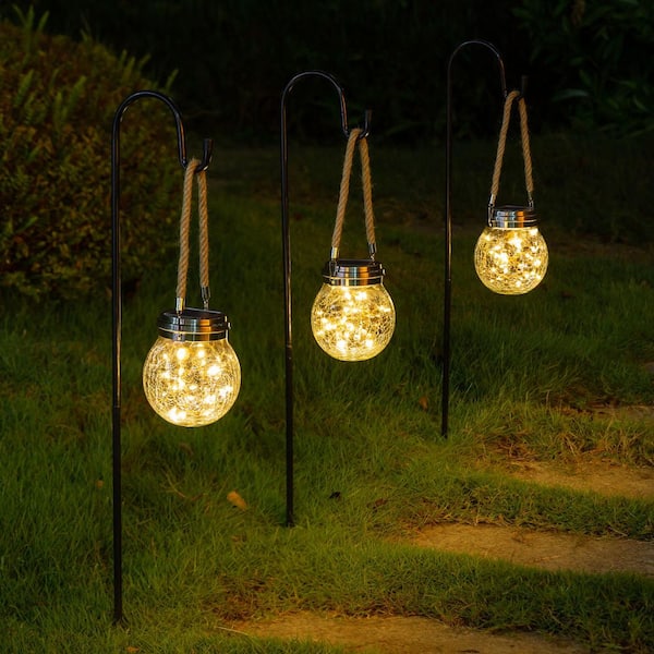 Lights4fun 50 LED Light Up Crackle Glas Paasei Decoratie Batterij Werkt